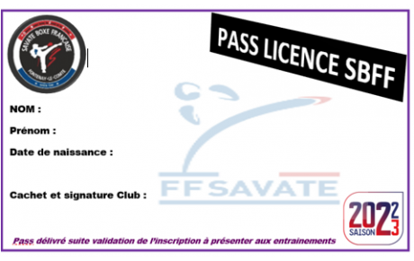 PASS LICENCE SAISON 2022 2023